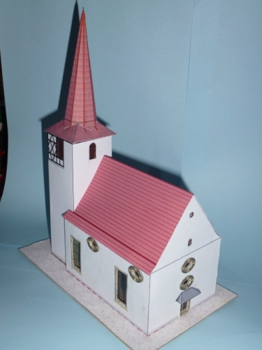 Kartonmodelle (Gebäude) für Modelleisenbahn  Kirche11