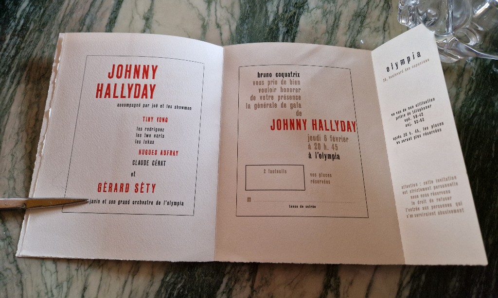 #### JOHNNY HALLYDAY COLLECTION - DOCUMENT INÉDIT - OLYMPIA 1964 #### 20230437