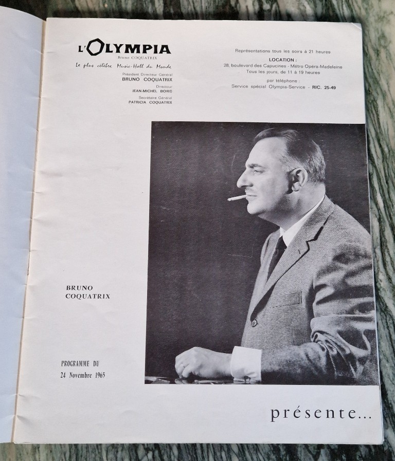 #### JOHNNY HALLYDAY PROGRAMME - OLYMPIA (1965) #### 20240213