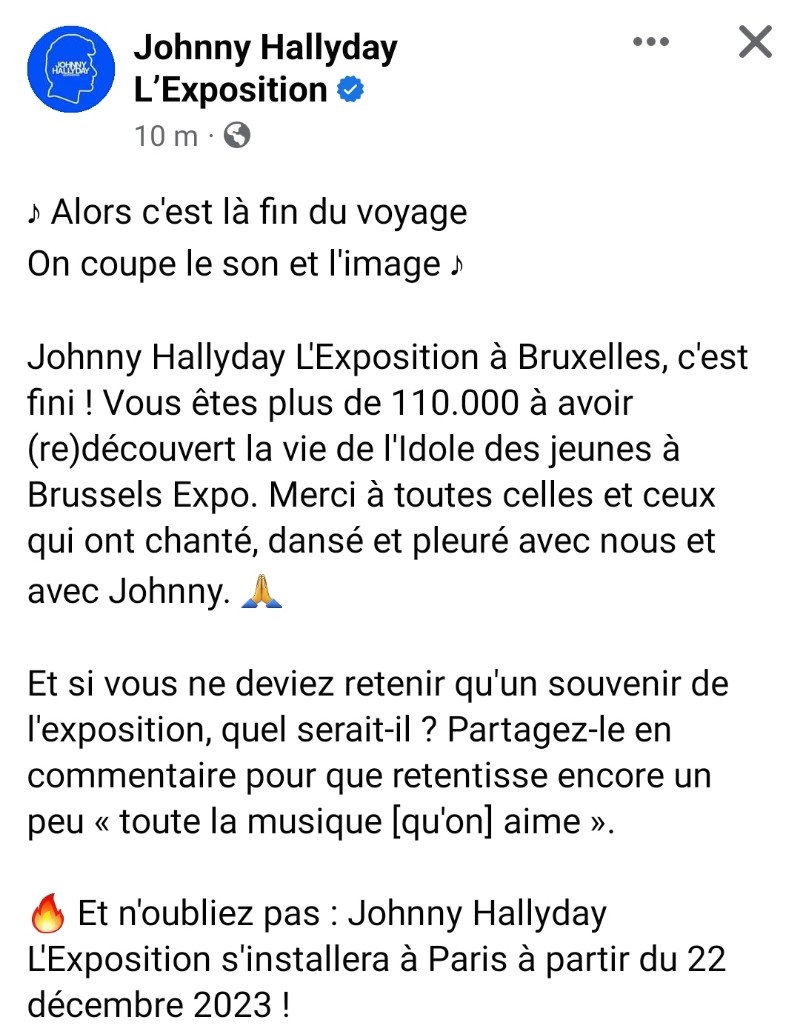 Johnny Hallyday L'Exposition est PROLONGÉE à Bruxelles ! Scree189