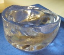 Moulded clear glass hand paperweight / ashtray - Id? Dscn0327