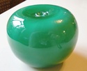 Apple green glass paperweight or candle holder Dscn9321
