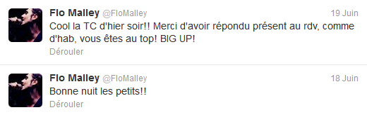 Ses messages sur twitter E10