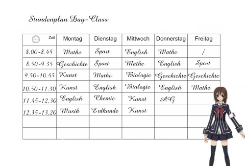 Stundenplan der Day Class Day10