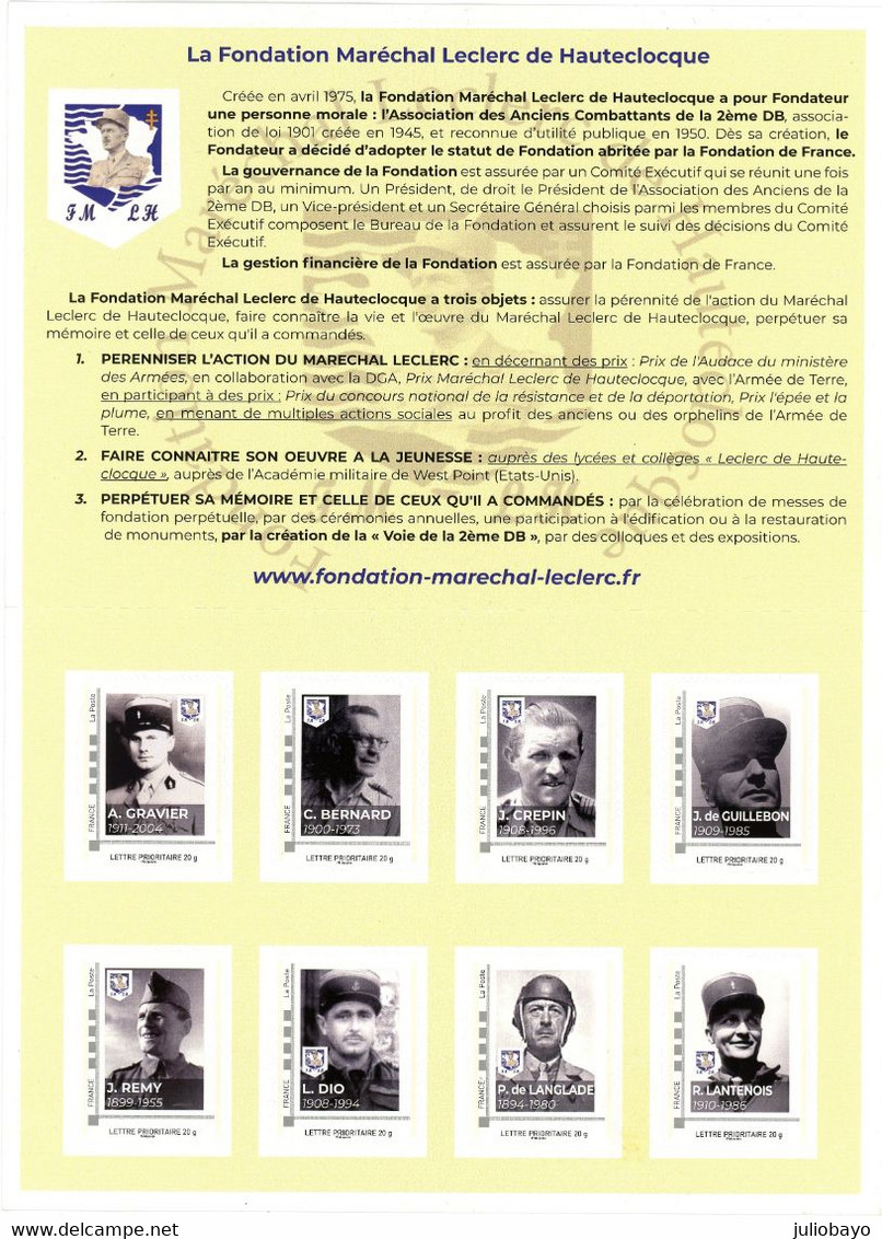 Vignette et timbres personnalisés Fondation Marechal Leclerc 810_0015
