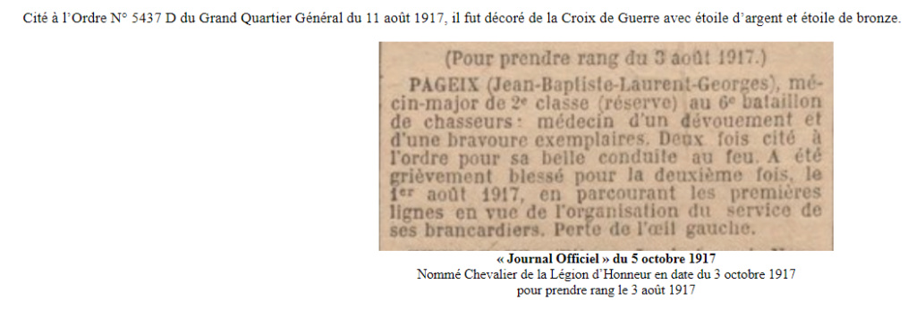 Georges Pageix Médecin-major au 46° et 6° BCA. Gp2410