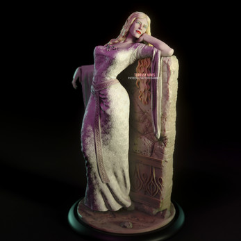 La Dame à la rose - Figurine terminée Dr0110
