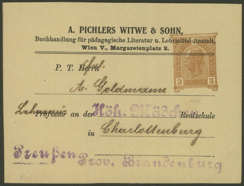 Privatganzsachen von A. Pichlers Witwe & Sohn E_104x11