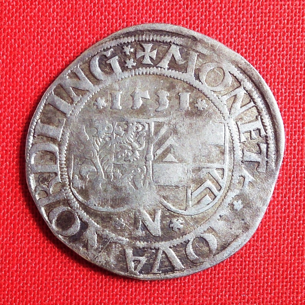 Ciudad Imperial de Nördlingen. 1 Batzen a nombre de Carlos V. 1531 1531b10