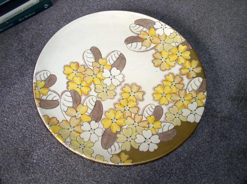 Large Floral Painted Charger unmarked - Grays Pottery  P1010197
