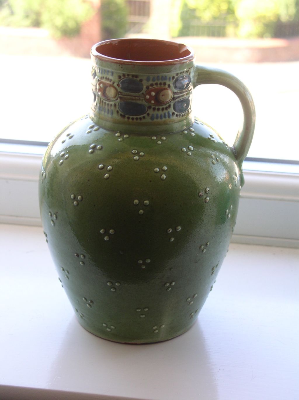 An old green jug with ladybird pattern - Paul Wranitzky P1010217