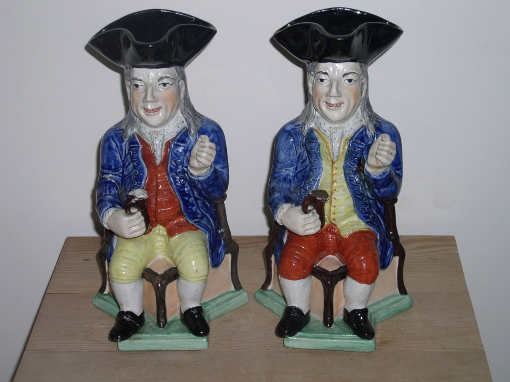 Pair of large seated toby jug pitchers???? P1010428