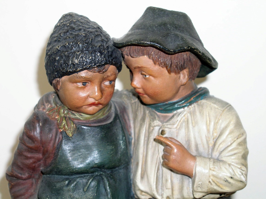 Pottery Statue, Brother & Sister. Johann Maresch design Austria P1010917