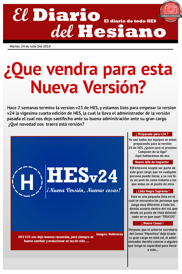 |-| Diario del Hesiano - ¿Qué vendra para esta version?|-| Portad12