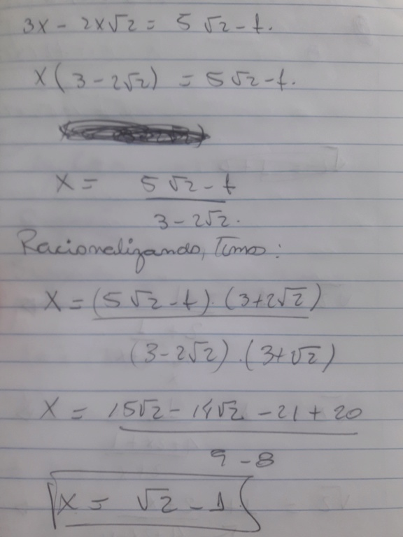 O valor de x na equação ... 15740811