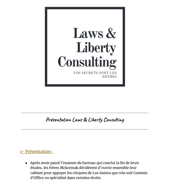 [ Validée ] Présentation Laws & Liberty Consulting (Cabinet d'Avocat) [HRP] 114