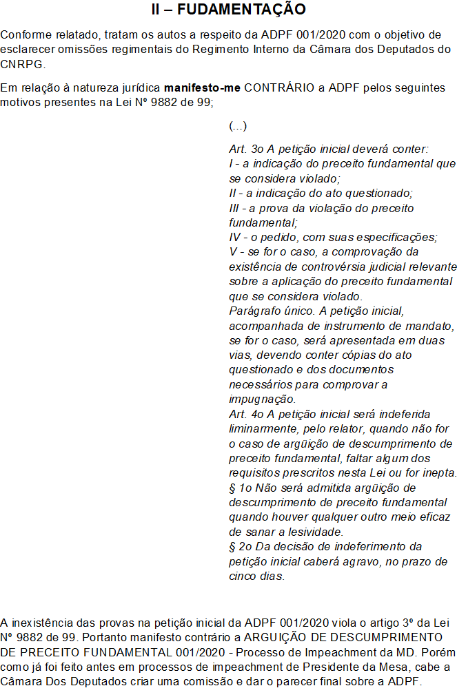 [ADPF] 001/2020 - Processo de Impeachment da MD P214