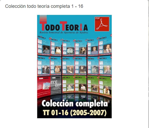 Colección completa de la revista bimestral de aperturas "Todo Teoría" en formato electrónico.  Screen10