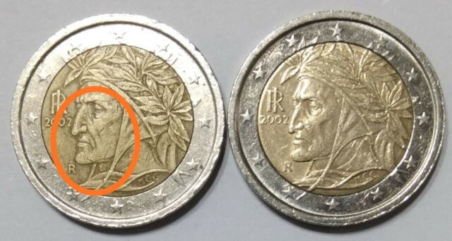 Moneda italiana de dos euros con posible error Foto_c11