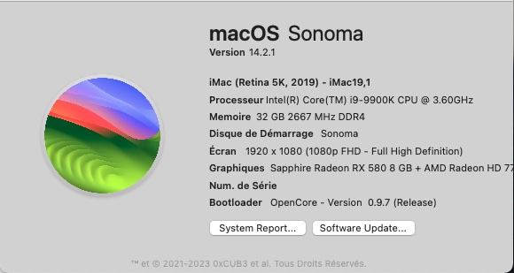 Mac OS Sonoma 14.1.2 OC 0.95 14_2_110