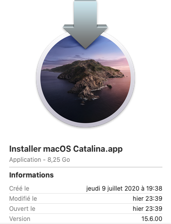 Mise a jour macOS Catalina 10.15.6 (19G73) 15_610