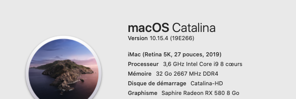 Mise a jour macOS Catalina 10.15.4 (19E266) 19e26610