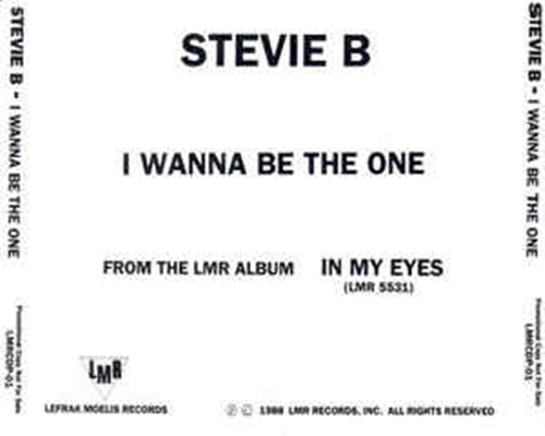 Stevie B – I Wanna Be The One ['88 - US - CDM, Promo] LMRCDP-01 – FLAC - 05/10/2024 163