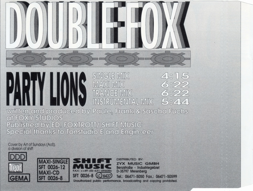 Double Fox - Party Lions (CDM-1994) - 10/03/2024 Back112