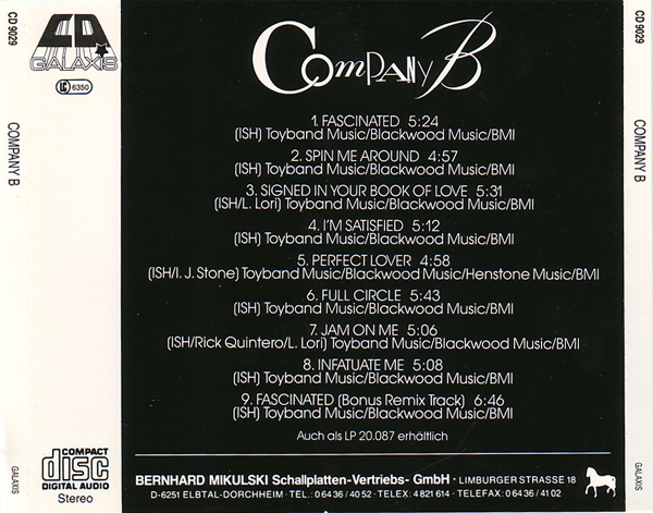 Company B  (CD, Album)(Galaxis - CD 1987 - 15/06/2021 Back12