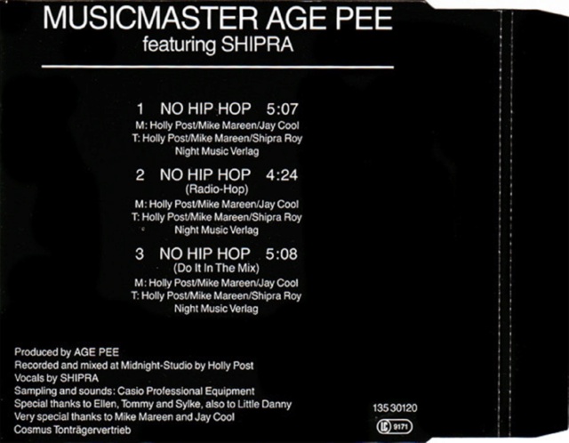 Musicmaster Age Pee Feat. Shipra - No Hip Hop (CDM) - 1990 Back60