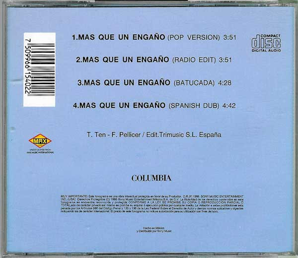 Rebeca - Mas Que Un Engaño (Maxi CD 1995) Back67