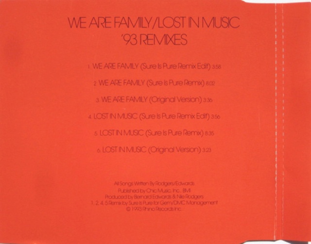 Music - Sister Sledge - We Are Family - Lost In Music ('93 Remixes) (CDM) - 1993 Back69