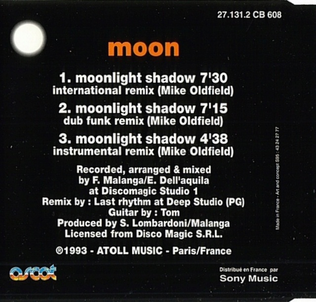 Moon - Moonlight Shadow (The Remixes) (CDM) - 1993 DJ Mickey 13/03/2023 Back92