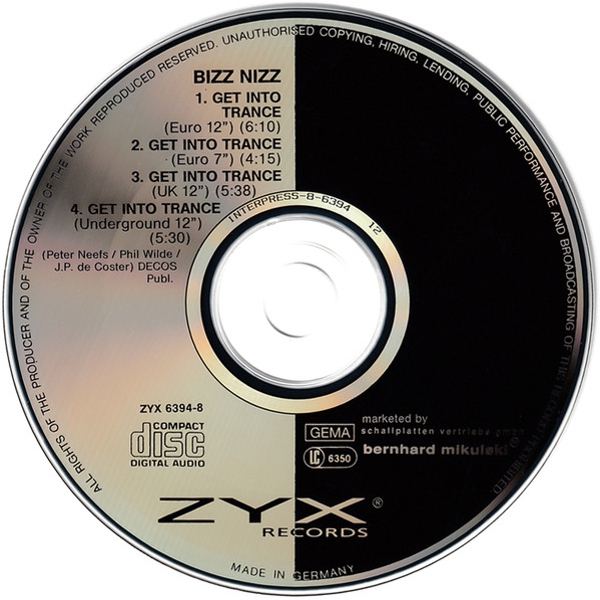 Bizz Nizz - Get Into Trance [CD, Maxi-Single Germany] (1990) DJ MICKEY - 09/03/2023 Cd86