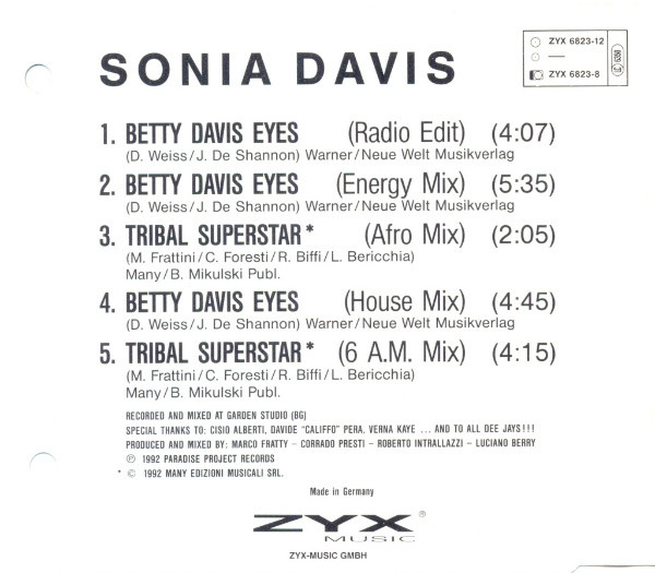 Sonia Davis - Bette Davis Eyes 1992 DJ mickey 13/03/2023 Photo-11