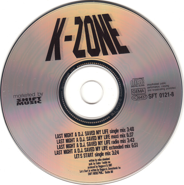 remix - K-Zone ‎- Last Night A Deejay Saved My Life (Remix 96) (Maxi CD 1996) R-178013