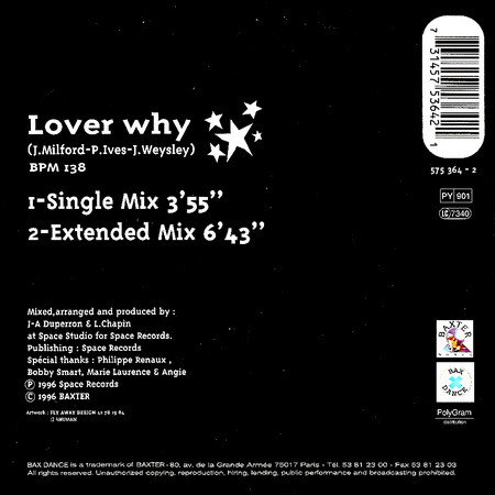 John Wesley - Lover Why (Maxi CD 1998) R-186512