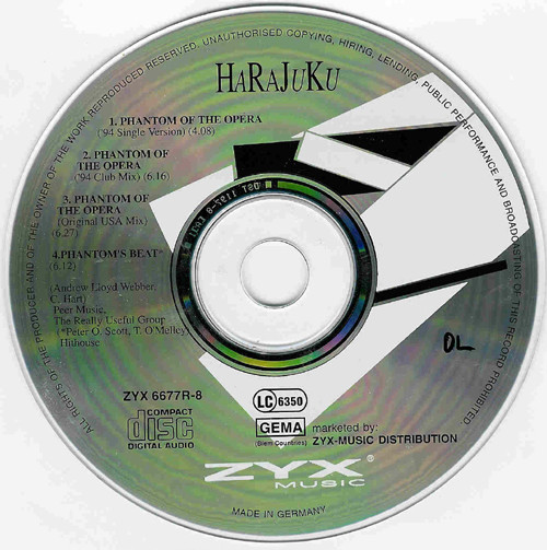 Harajuku ‎– Phantom Of The Opera (The '94 Remixes) - 12/03/2023 R-652512