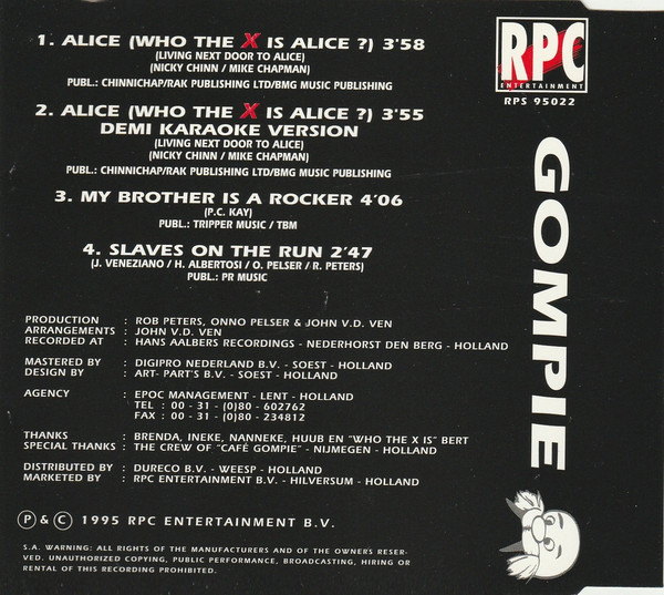 Gompie - Alice Who The Is Alice (Maxi CD 1995) R-719712