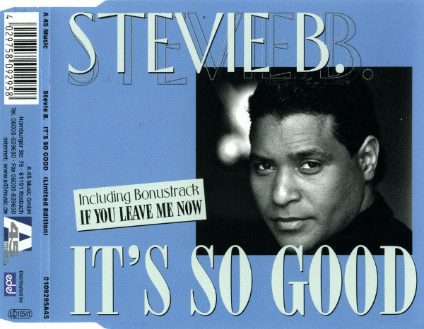 Stevie B. – It's So Good CD Maxi-Single 08/03/2023 R-765210