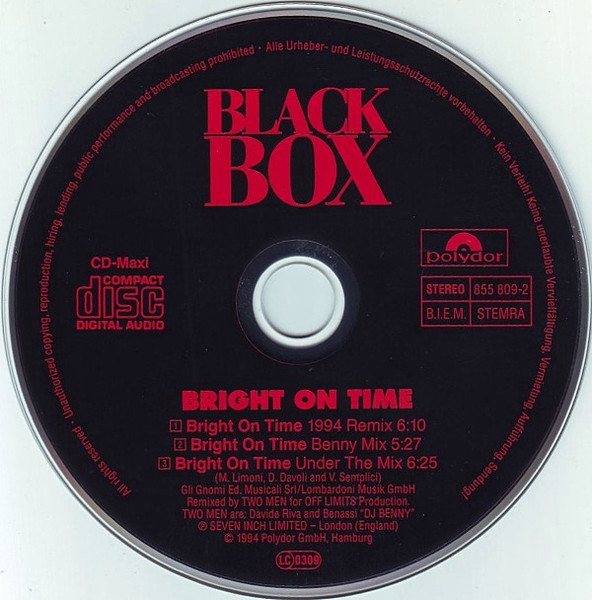 Black Box ‎– Bright On Time 1994 - 20/03/2023 R-824911