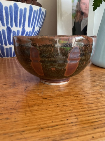 Small Black and Brown Glazed Bowl Indistinct JR Mark - James Rea  Cb6d6e10