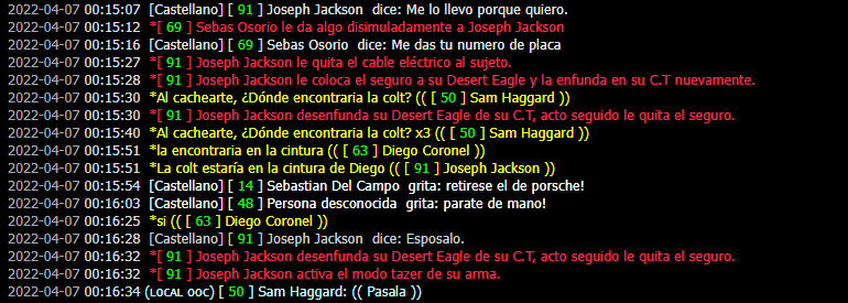 [REPORTE] Sam Hagard, Joseph Jackson y Sebastian Del Campo || Forzar rol || Logs_310