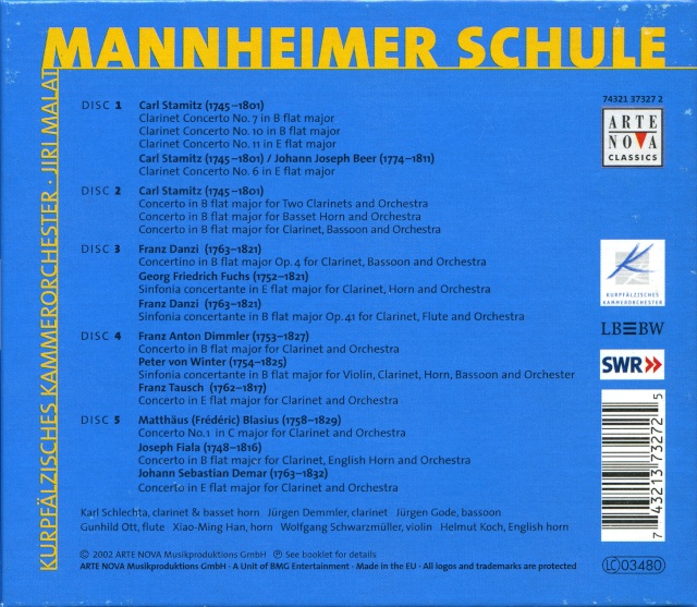 Concertos pour clarinette de l'Ecole de Mannheim Mannhe10