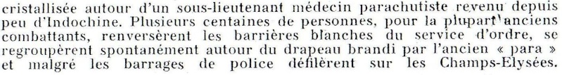 Paris, 9 Mai 1954 LES PARAS MANIFESTENT Sans_434