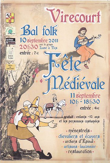 Fête médiévale les 10 et 11 septembre à Virecourt (54) Affich12