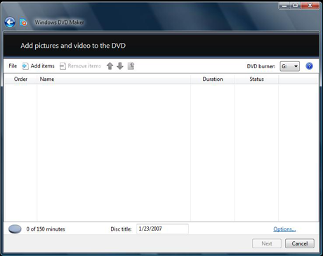 Burn DVD using Windows DVD Maker In Vista Dvd11010