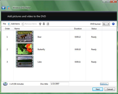 Burn DVD using Windows DVD Maker In Vista Dvd21010