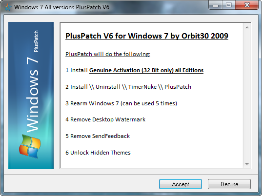 Windows 7 All versions PlusPatch V6 By Orbit30 2009 A136a610