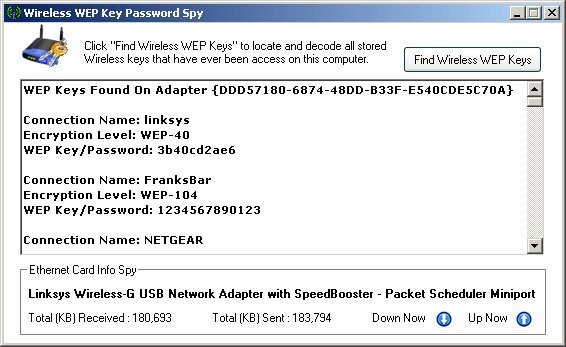 Wireless WEP Key Password Spy 1.1 Wirele10